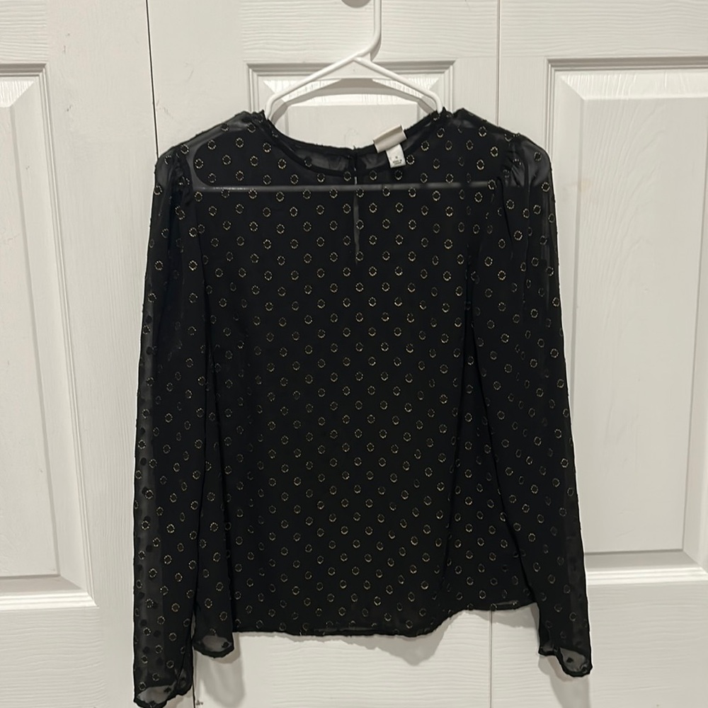 New Black Stylish Gold detailed Blouse